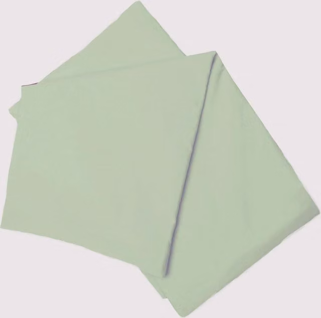Belledorm 200 Thread Count Cotton Percale Flat Sheet, Green, W: 140 cm, L: 200 cm