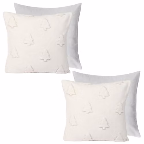OHS 2 Pack Tufted Winter Tree Sherpa Cushion Covers, Cream, W/D/H: 45 x 45 x 45 cm – 1