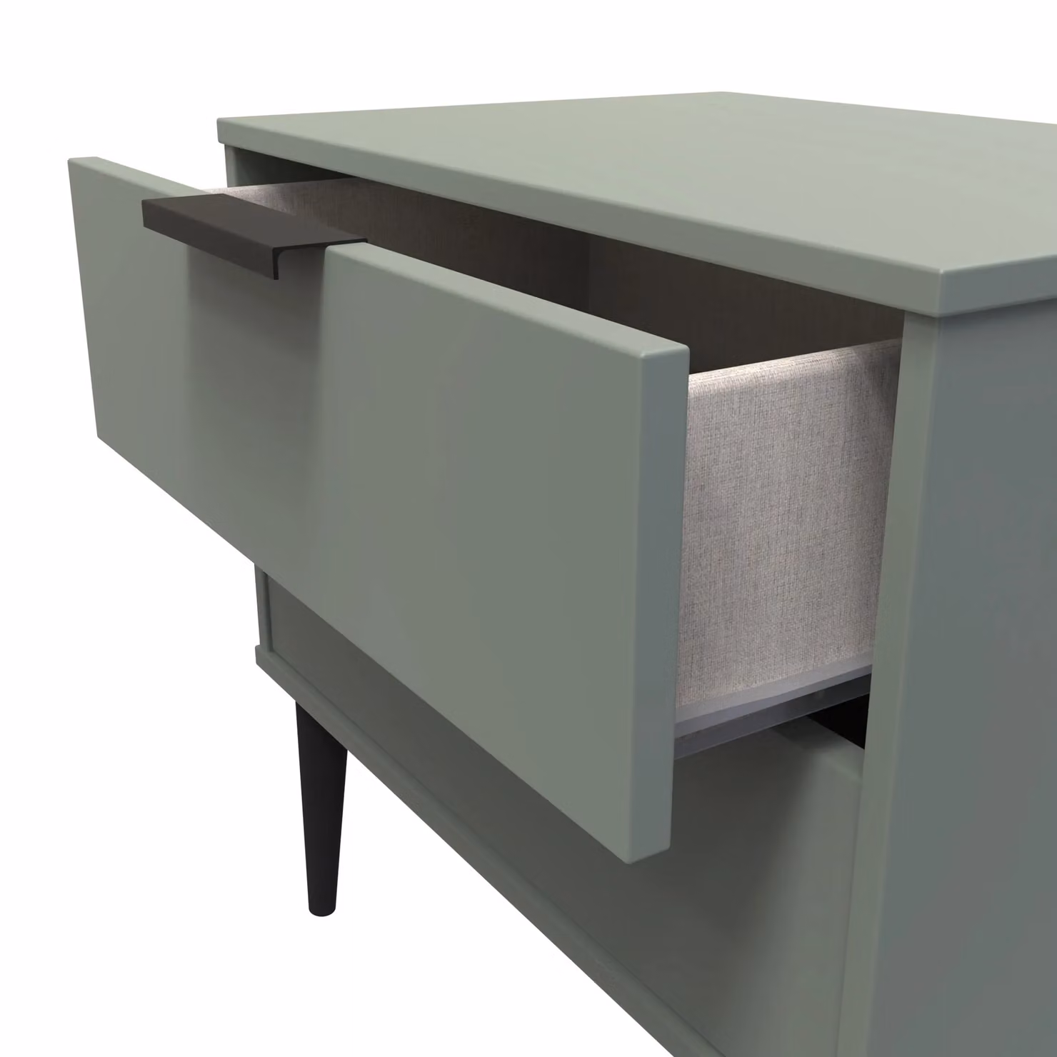 Ready Assembled 2 U Fuji 2 Drawer Side Table in Pale Green – 3