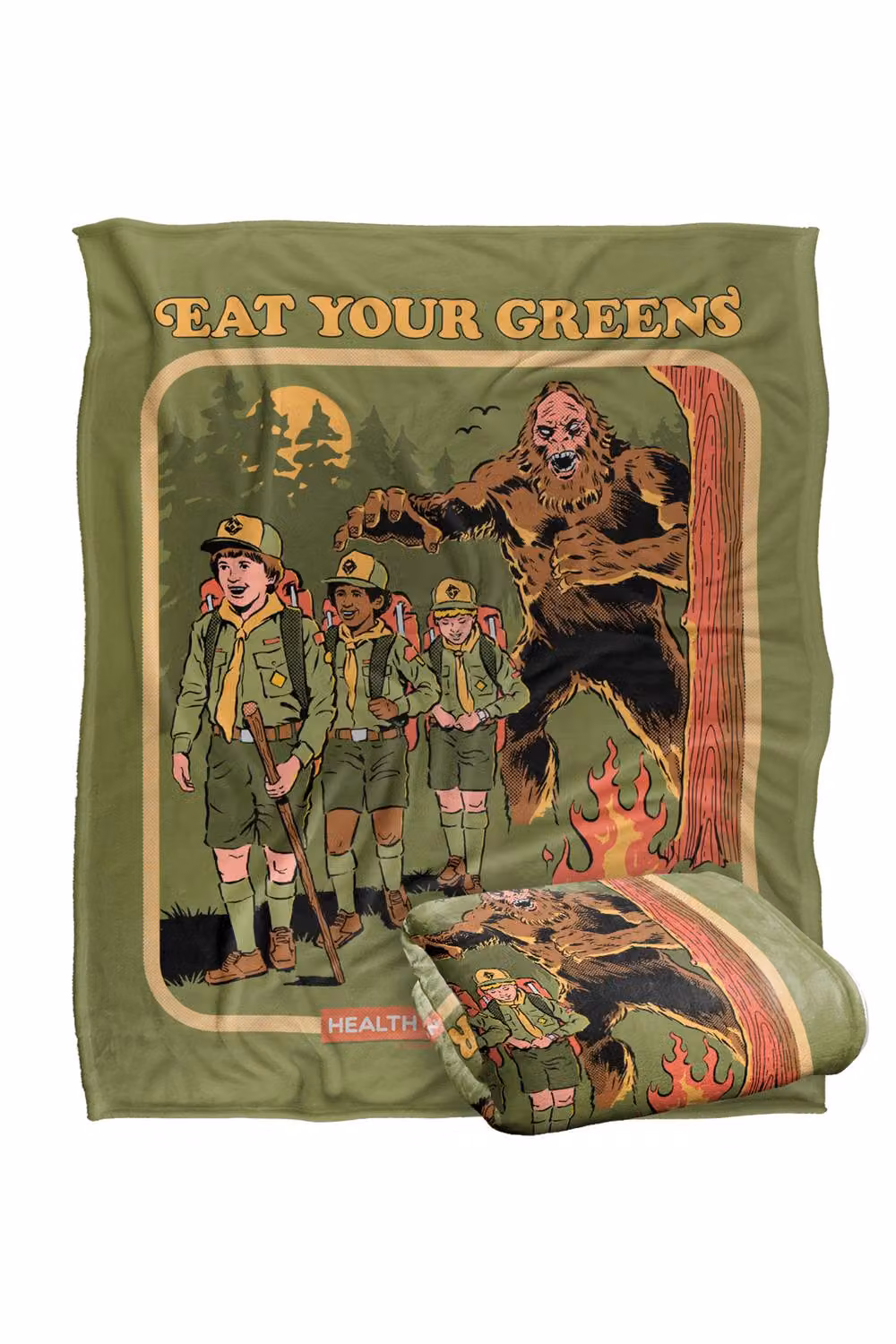 Steven Rhodes Eat Your Greens Multicolour Super Soft Fleece Throw Blanket W/D/H: 152 x 127 cm – 2