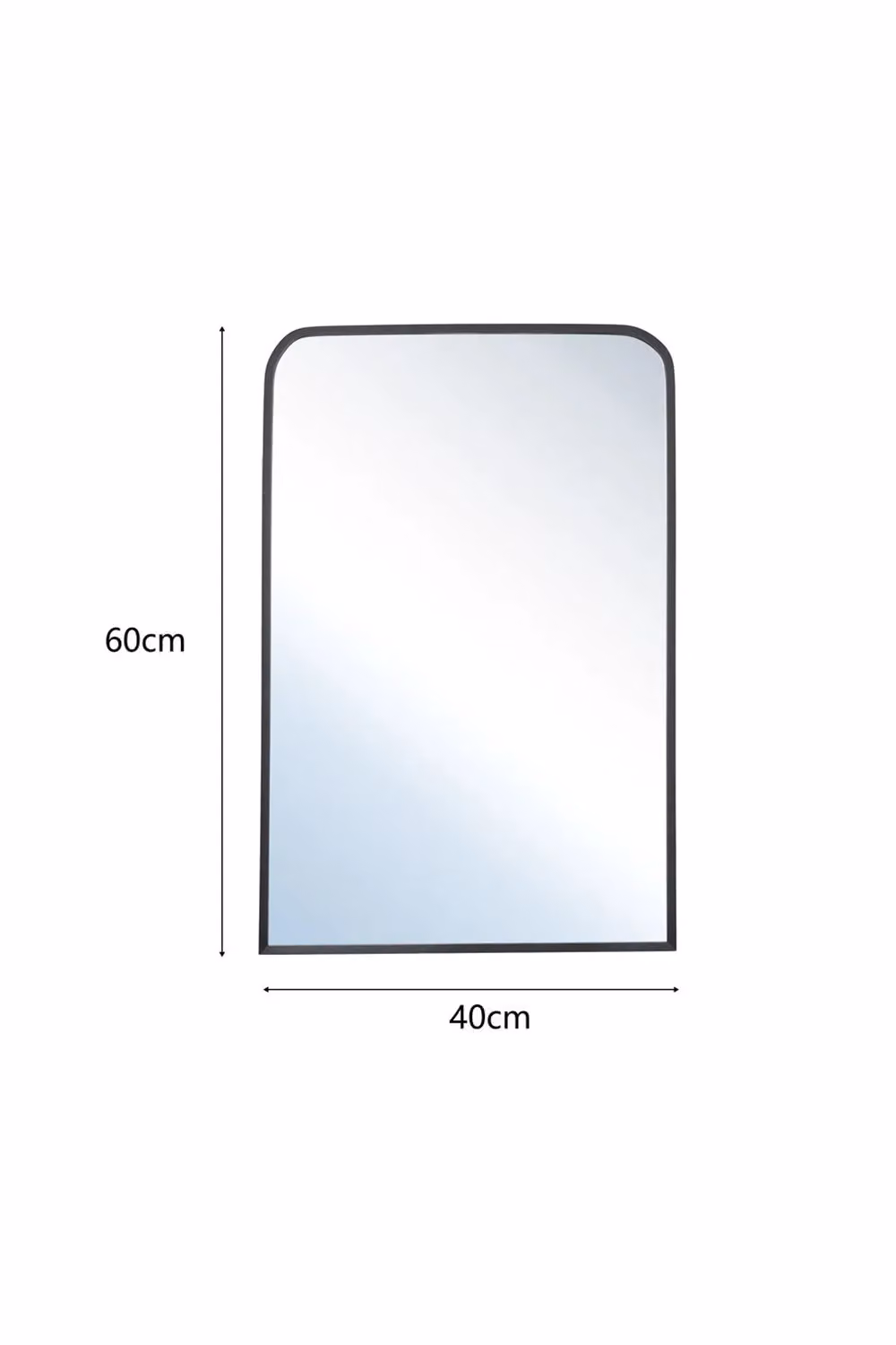 Living and Home Modern Arched Wall Mirror in Black Metal and Glass – 2