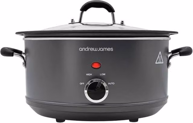 Andrew James Premium Slow Cooker with Auto Shut-off, 3.5 l, Grey