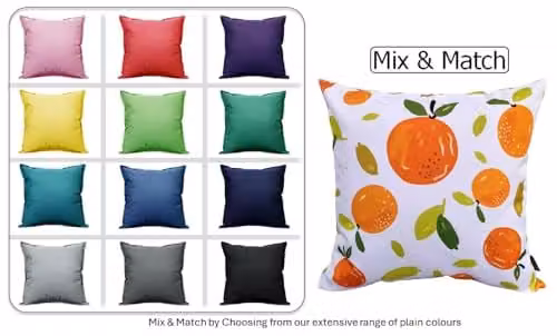 Olivia Rocco Summer Fruits Waterproof Reversible Cushion Covers, Multicolour, W/D/H: 43 x 43 x 43 cm – 4