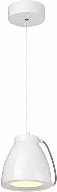 Elstead Europa LED Small Dome Ceiling Pendant Light in White Painted Metal Finish