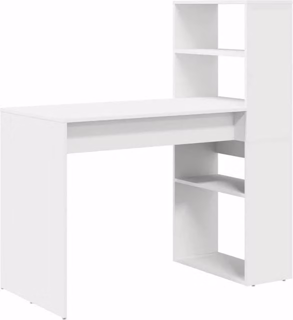 Berkfield Modern White Writing Desk with Storage, W/D/H: 113 x 54 x 120 cm – 1