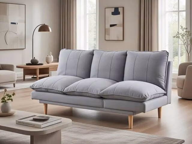 DS Living The Amalfi 3 Seater Sofa in Grey Fabric with Click Clack Sleeping Function