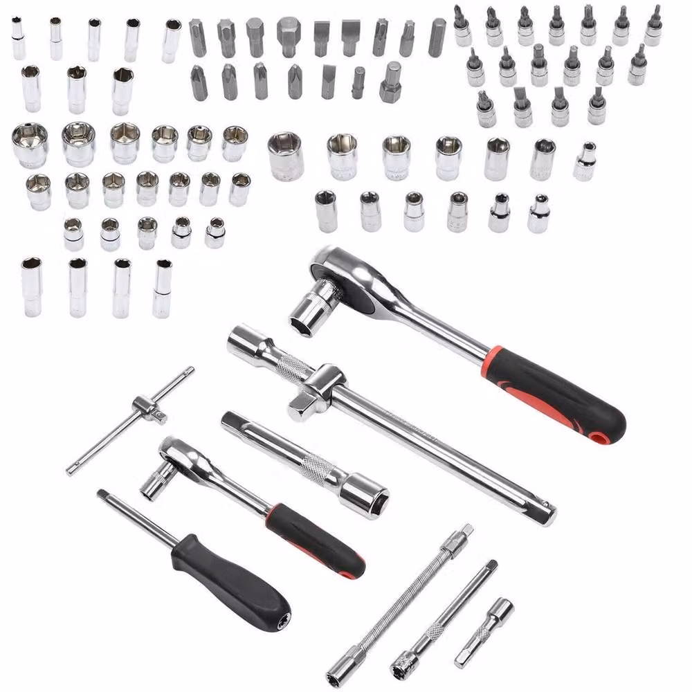 SPETLEK 94-Piece 1/4 and 1/2 Inch Socket Ratchet and Screwdriver Bit Set with Case, Multicolour – 2