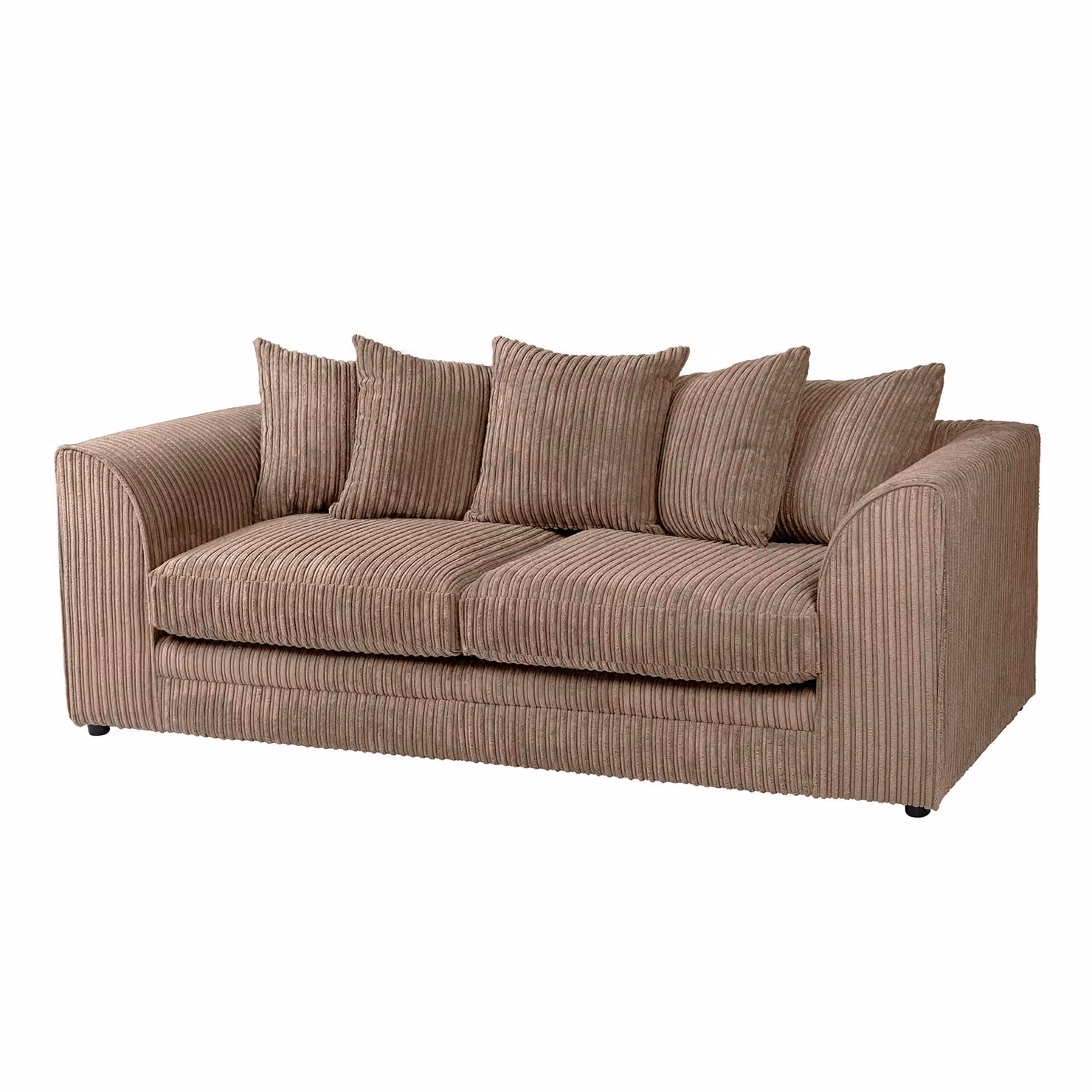 LUXURY LIFE Dylan 3 Seater Sofa in Light Brown Jumbo Cord Fabric with Solid Wood Frame W/D/H: 190 x 90 x 76 cm – 2