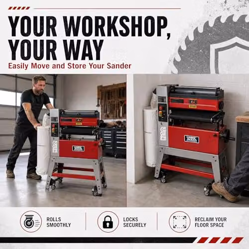 Lumberjack 18 inch Open End Drum Sander with 1800W Motor, Red – 5
