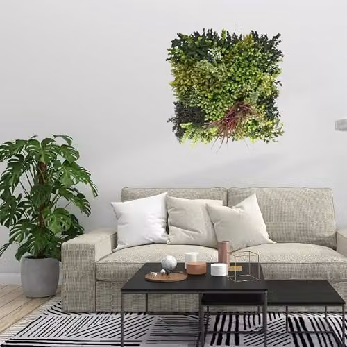 Ark Mat Purple Strand Artificial Plant Wall Panel, Green, W/D/H: 50 x 50 x 15 cm – 8