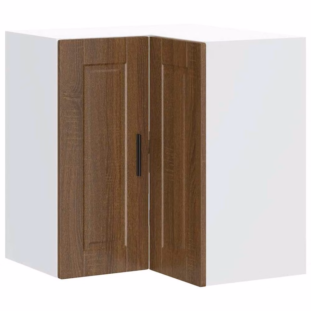 Berkfield Home Porto Wall Mounted Kitchen Corner Cabinet in Brown Oak Engineered Wood W/D/H: 57 x 60 x 57 cm – 2