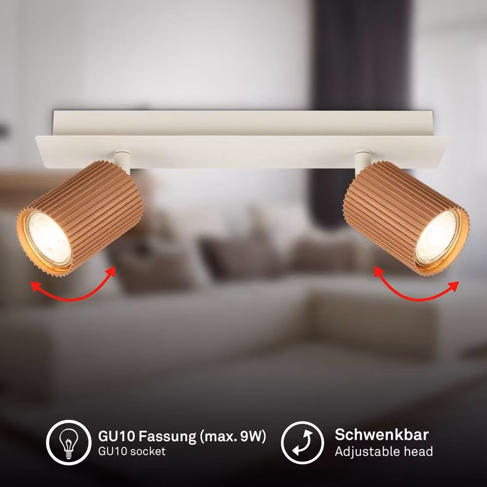 Briloner Coffee Grey Adjustable GU10 Spotlight Bar Ceiling Light, 32 cm – 1