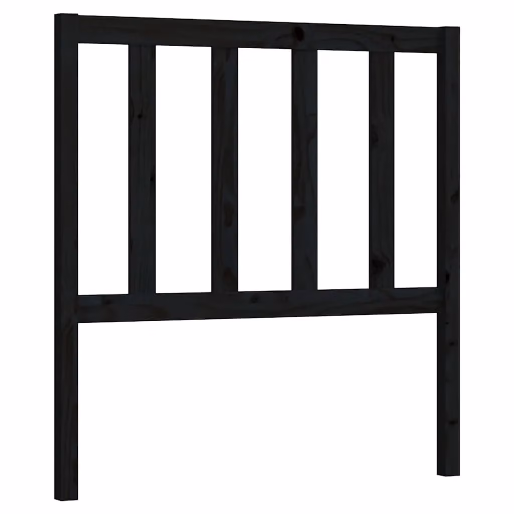 Berkfield Home Rustic Solid Pine Bed Headboard, Black, W: 106 cm, D: 4 cm, H: 100 cm – 2