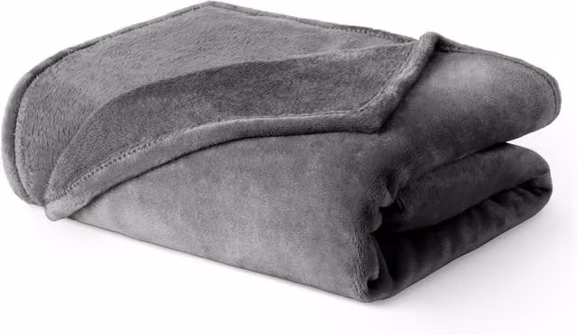 LIVIVO Fluffy Fleece Throw Blanket in Grey, W/D/H: 130 x 150 cm