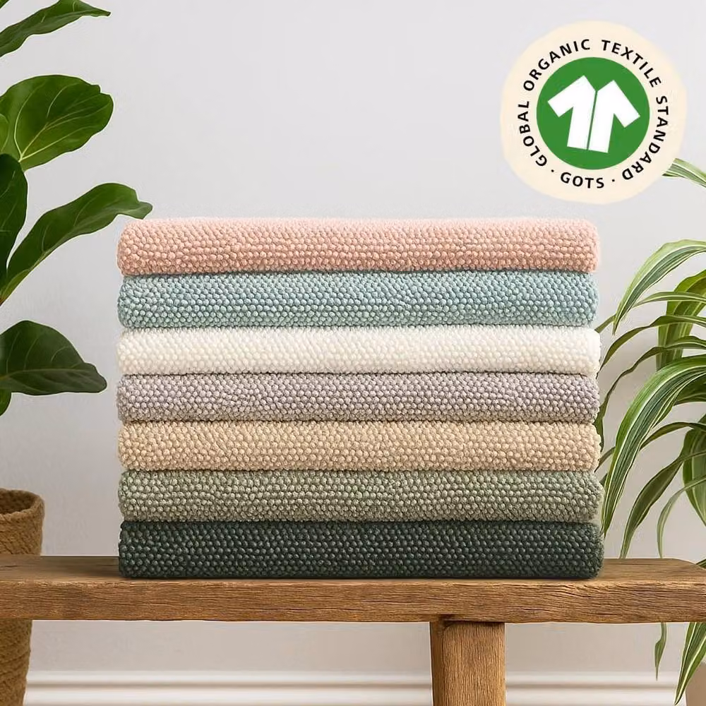 Misona Organic Cotton Luxury Reversible Bath Mat in Grey, W: 80 cm, D: 50 cm – 3