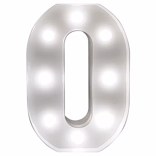 mysmartbuy White Battery Powered 3D LED Letter O Light, H 22 x W 14 x D 3 cm