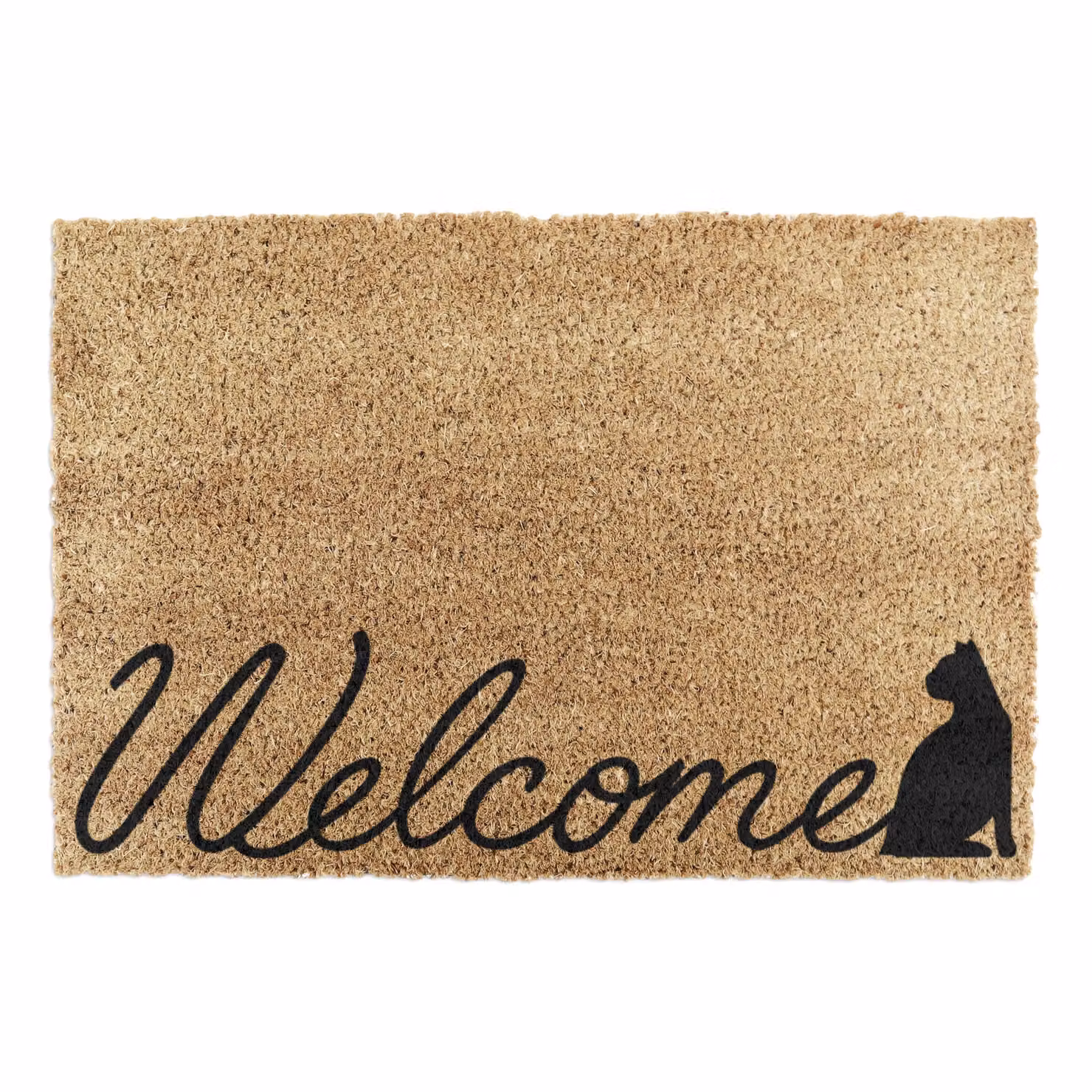 Artsy Mats Welcome Scribble Text Cat Doormat in Black and Brown, W: 60 cm, D: 40 cm – 2