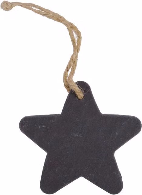 Nicola Spring Grey Stone Star Christmas Tree Hanging Decoration, W/H: 7 x 7.5 cm