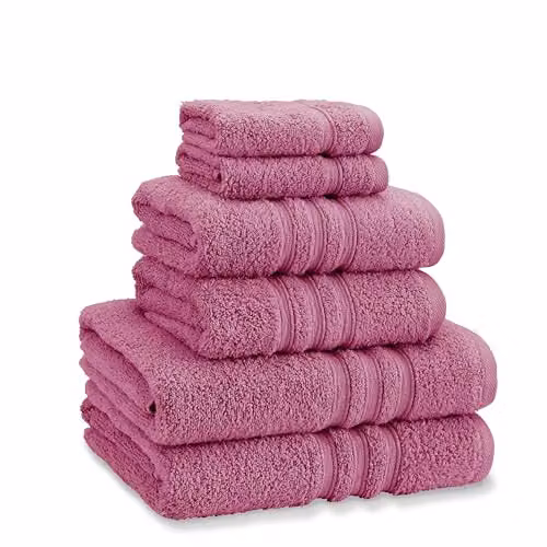 Catherine Lansfield 6 Piece Zero Twist Cotton Towel Bale Set in Raspberry – 1