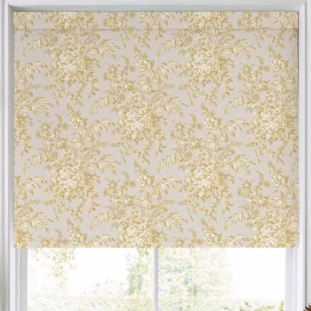 Laura Ashley Picardie Made to Measure Floral Blackout Roller Blind in Gold