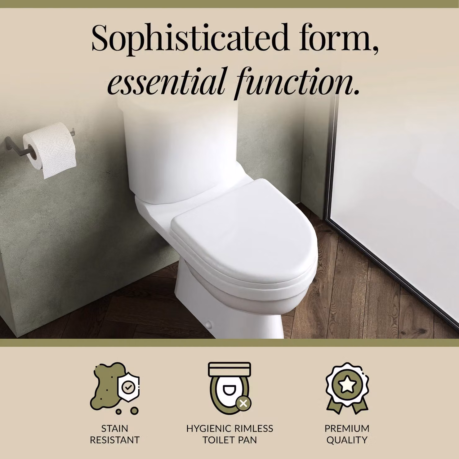 Balterley Vito Ceramic Pan, Cistern and Soft Close Seat, White, W: 78.0 cm, D: 37.5 cm, H: 64.0 cm – 3