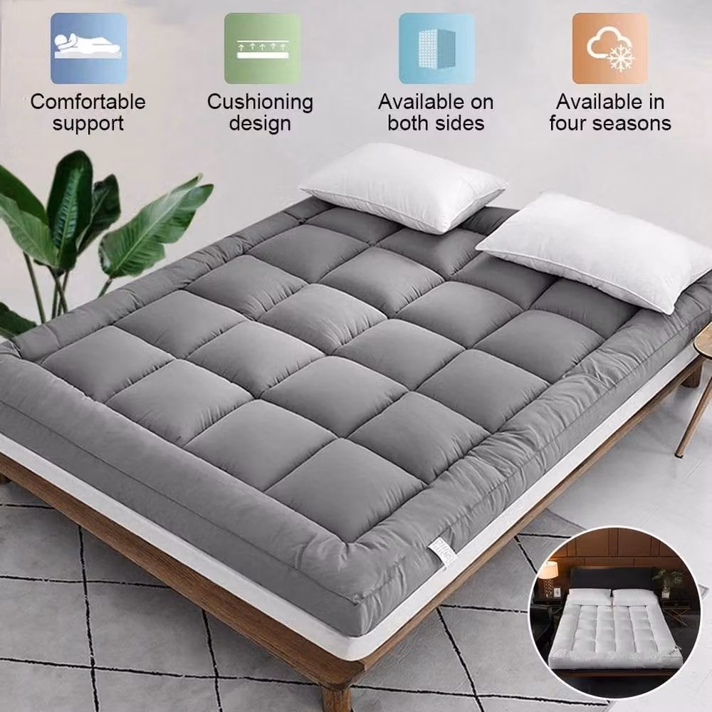 Pawnora Grey Small Double Mattress Topper, W/D/H: 120 x 200 cm – 3