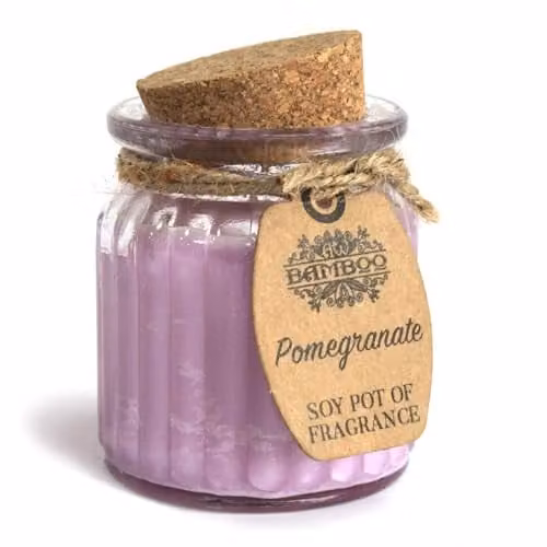 KDMD Pomegranate Soy Pot of Fragrance Candles, Set of 2, Purple and Brown – 1