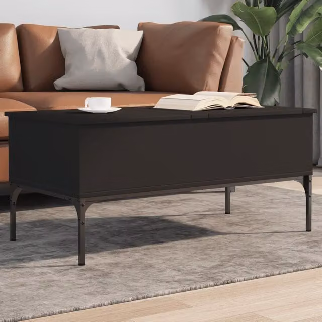 Berkfield Home Black Rectangular Coffee Table with Lift Mechanism, W/D/H: 100 x 50 x 45 cm – 1