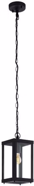 Eglo Alamonte 1 Caged Exterior Pendant Light in Black with Transparent Glass