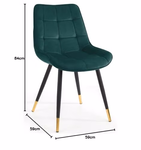 Julian Bowen Hadid Set of 2 Green Velvet Upholstered Dining Chairs – 2
