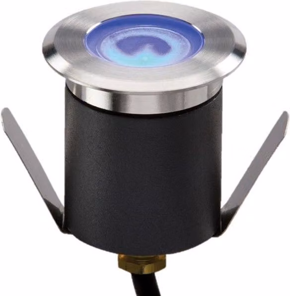 Netlighting High Output Blue LED Mini Ground Recessed Light, Grey, 1.5W, IP65, Non-Dimmable 230V