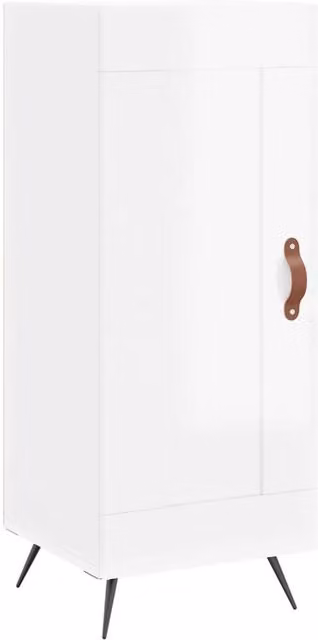 Berkfield Home Modern High Gloss White Sideboard, W/D/H: 34.5 x 34.5 x 90 cm