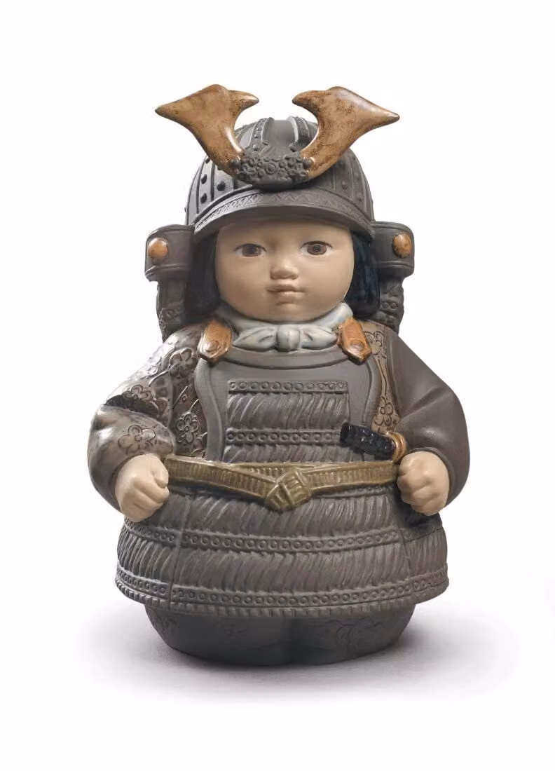 Lladró Samurai Porcelain Figurine in Grey