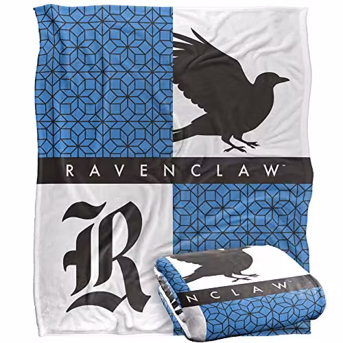 LOGOVISION Harry Potter Ravenclaw House Pride Throw Blanket, Multicolour and White, W: 152 cm, D: 127 cm – 1