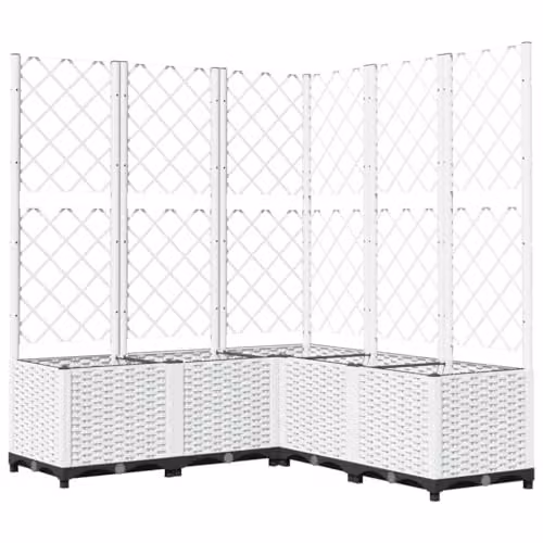 vidaXL White Plastic Garden Planter Tub W/D/H: 120 x 120 x 136 cm