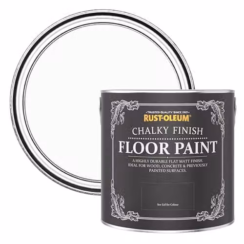 Rust-Oleum Moonstone White Scratch-Proof Water-Based Floor Paint in a Matt Finish, 2.5L – 2