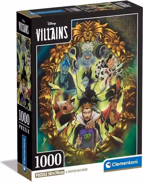 Clementoni Disney Characters 1000 Piece Jigsaw Puzzle in Multicolour and Black