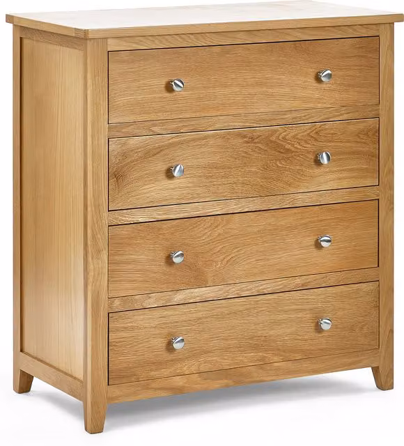 Julian Bowen Mallory 4 Drawer Chest in Oak