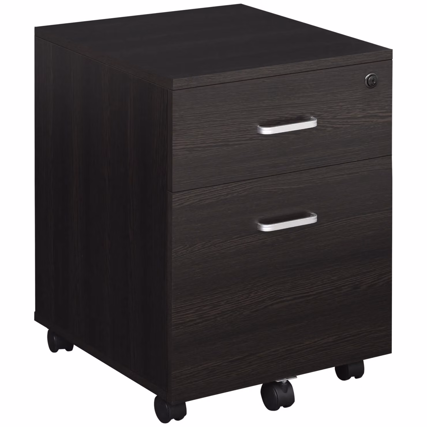 Vinsetto 2-Drawer Locking Office Filing Cabinet in Black with Castors – 2