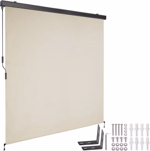 tectake Eloise Vertical Awning in Beige, W/H: 180 x 250 cm