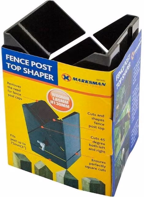 BARGAINS-GALORE Wooden Fence Post Top Shaper Gauge and Landscape Gravel Board, Black, 110mm – 1