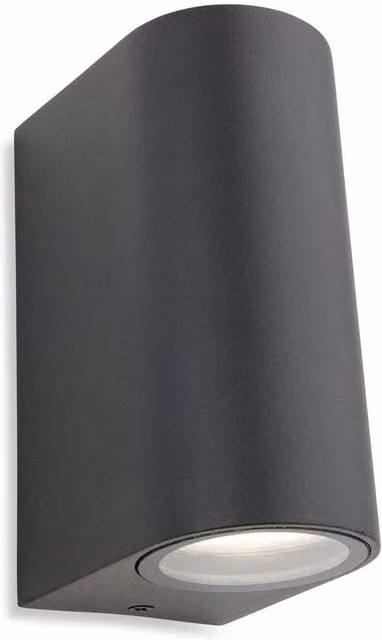 Netlighting Scenic 2 Light Up and Down Wall Light in Grey Metal with IP44 Rating and GU10 Socket