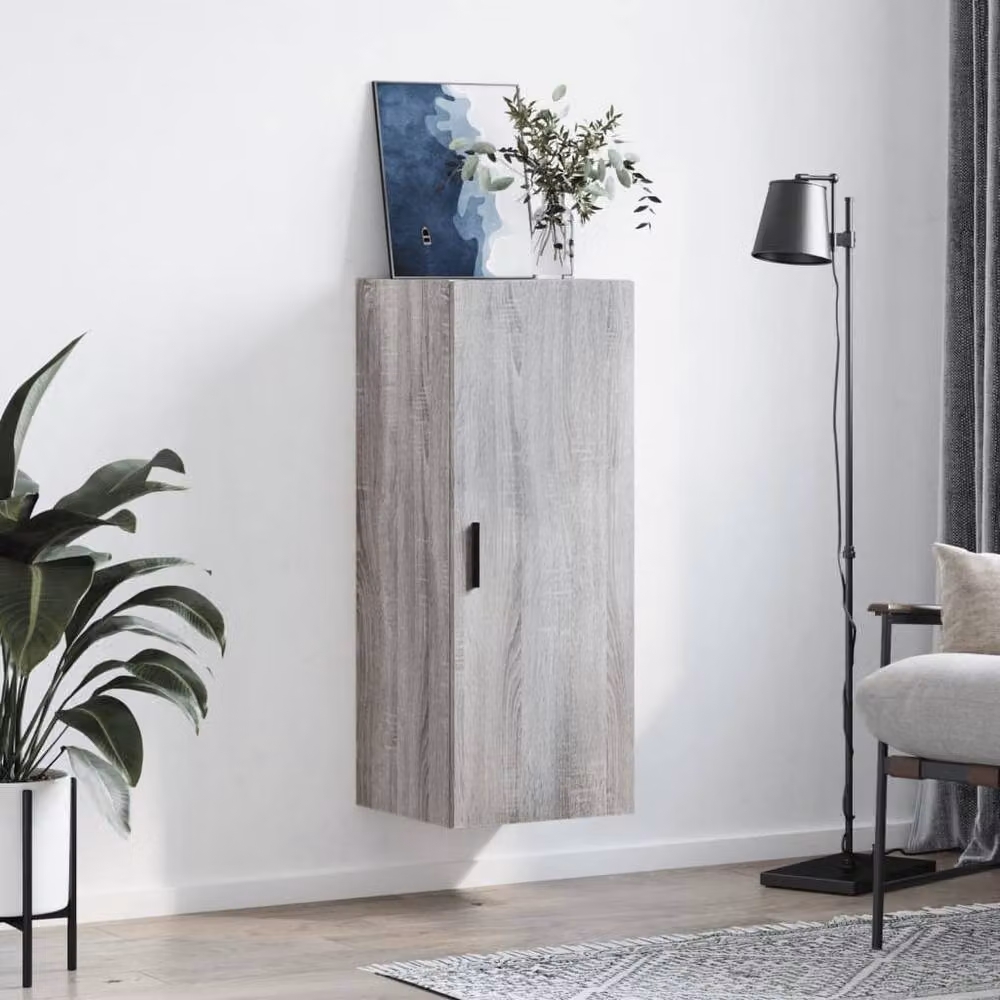 Berkfield Home Wall Mounted Cabinet in Grey Sonoma, W/D/H: 34.5 x 34 x 90 cm – 2
