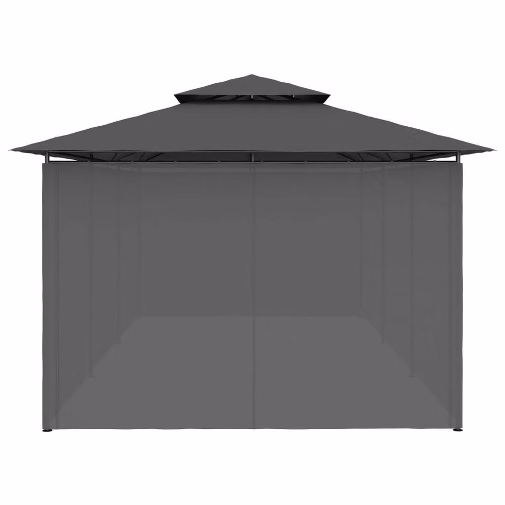 Berkfield Home Gazebo with Curtains in Anthracite, W: 600 cm, D: 298 cm, H: 270 cm – 3