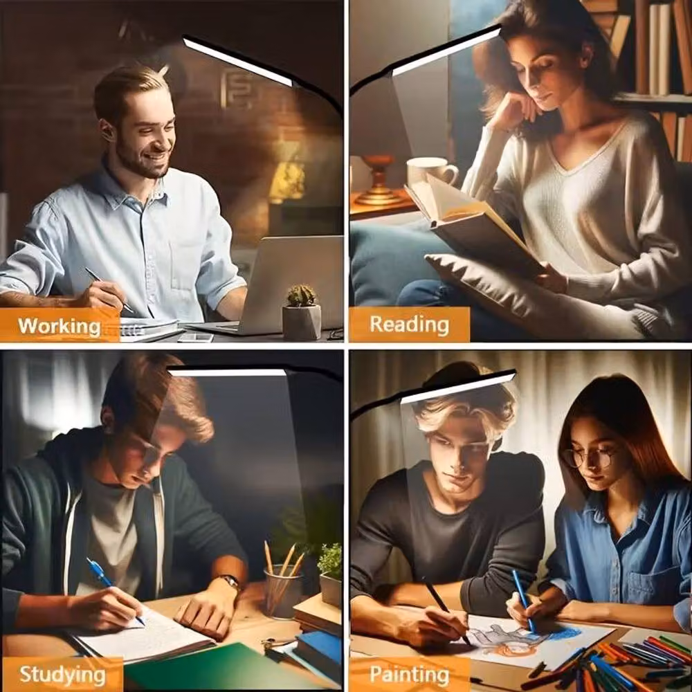 Dyzi Adjustable LED Desk Lamp with Clip, USB Powered, Black – 2