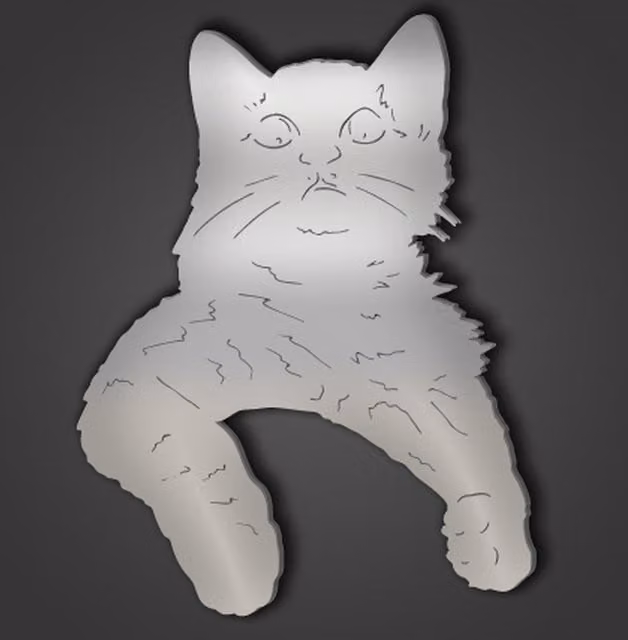 Cat Style 4 Extra Large Silver Acrylic Animal Mirror