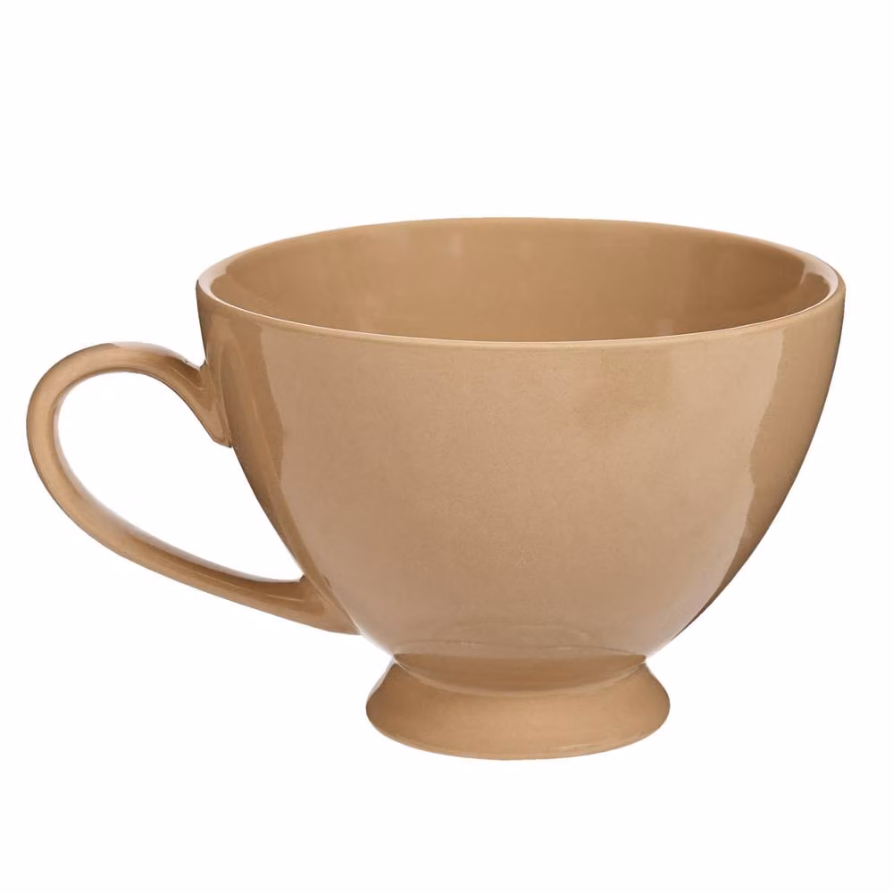 Dibor Montmartre Set of 4 Large Mocha Cream Ceramic Tea Cups and Coffee Mugs in Beige – 2