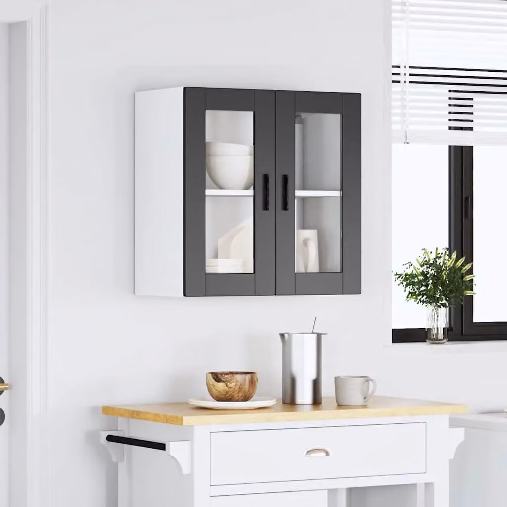 Berkfield Home Porto Black Modern Kitchen Wall Cabinet with Matt Glass Doors – 2