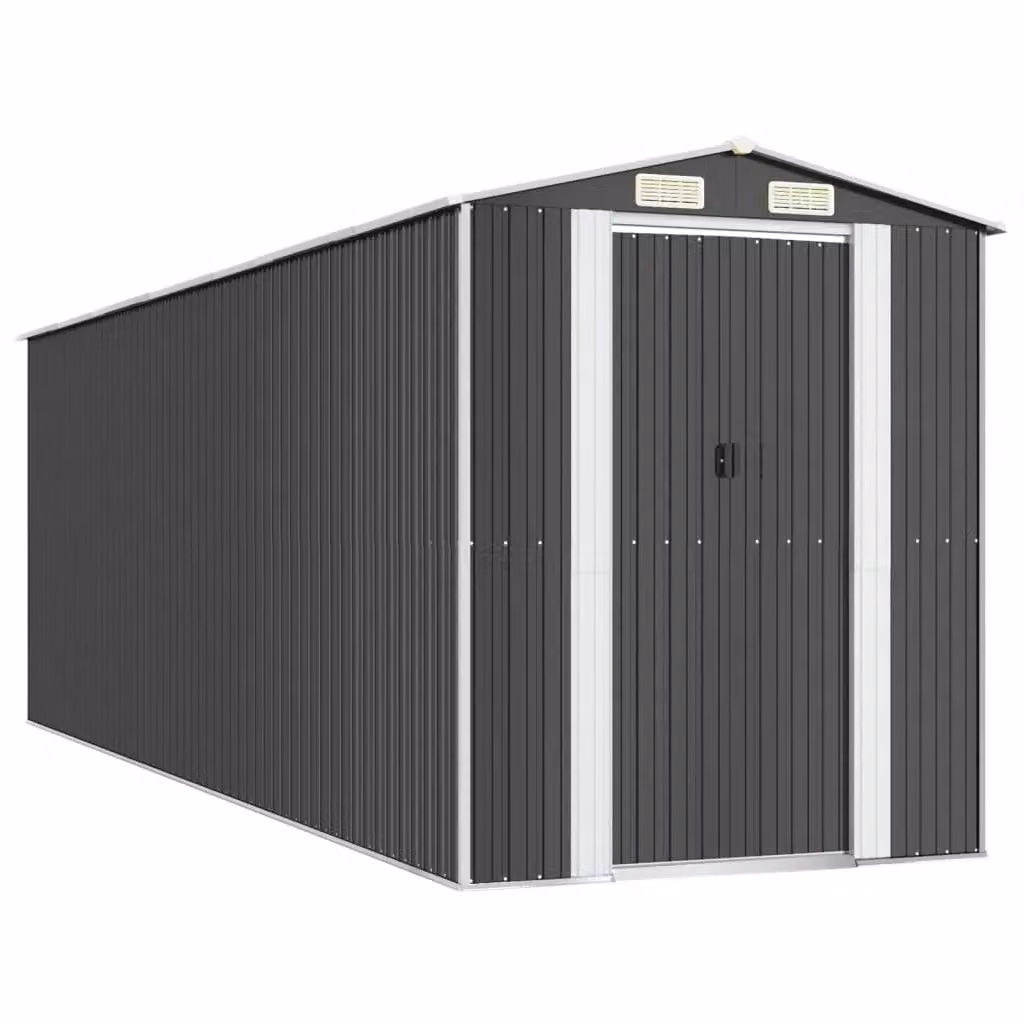 Berkfield Home Anthracite Garden Shed in Galvanised Steel with Sliding Doors, W/D/H: 192 x 606 x 223 cm – 2