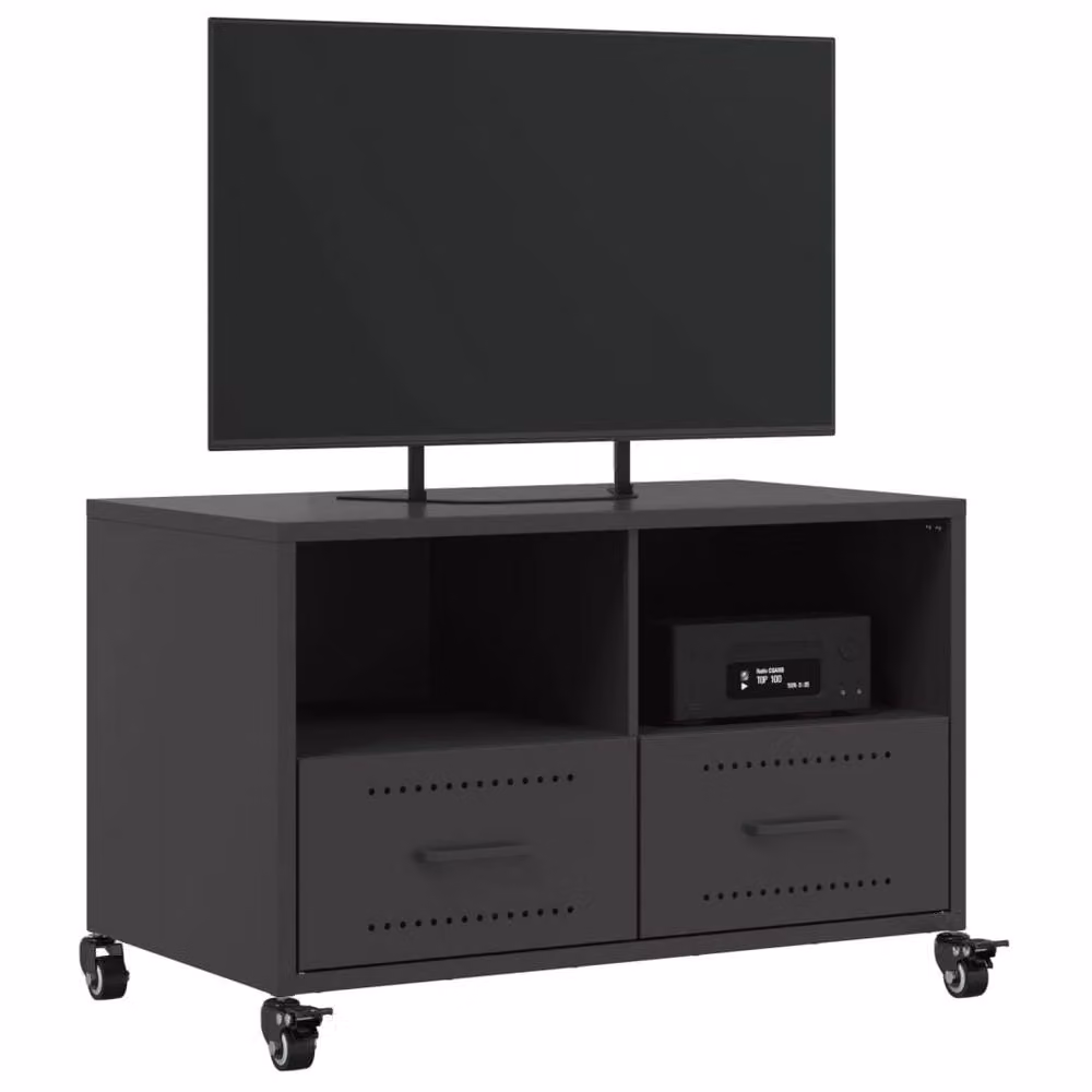 Berkfield Home Industrial TV Cabinet in Black Metal, W/D/H: 68 x 39 x 43.5 cm – 3